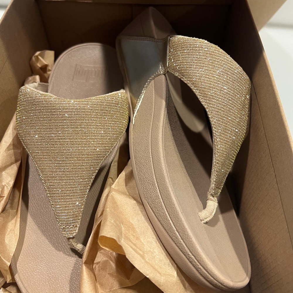Fitflop Pink Sandals with Sparkly Strap - Picture 6 of 7